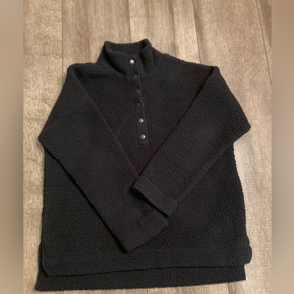 Aerie women’s S snap up fleece/sherpa like pullover - Picture 1 of 8